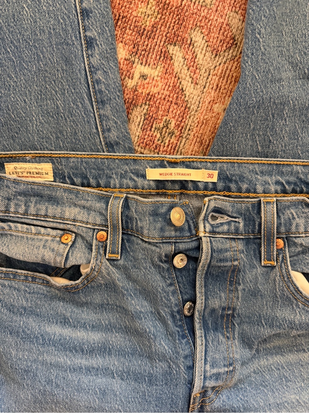 Levi's Blue Slim Straight Jeans - Button Fly